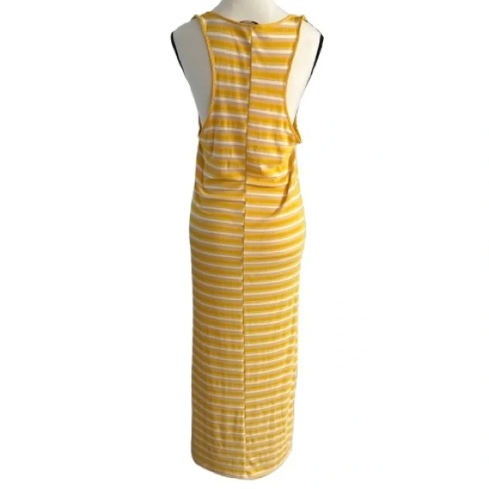 ZARA Yellow Striped Racerback Maxi Dress Women’s Medium Beach Vacation Resort